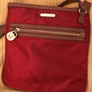 Michael Kors Burgundy and Brown Crossbody Bag